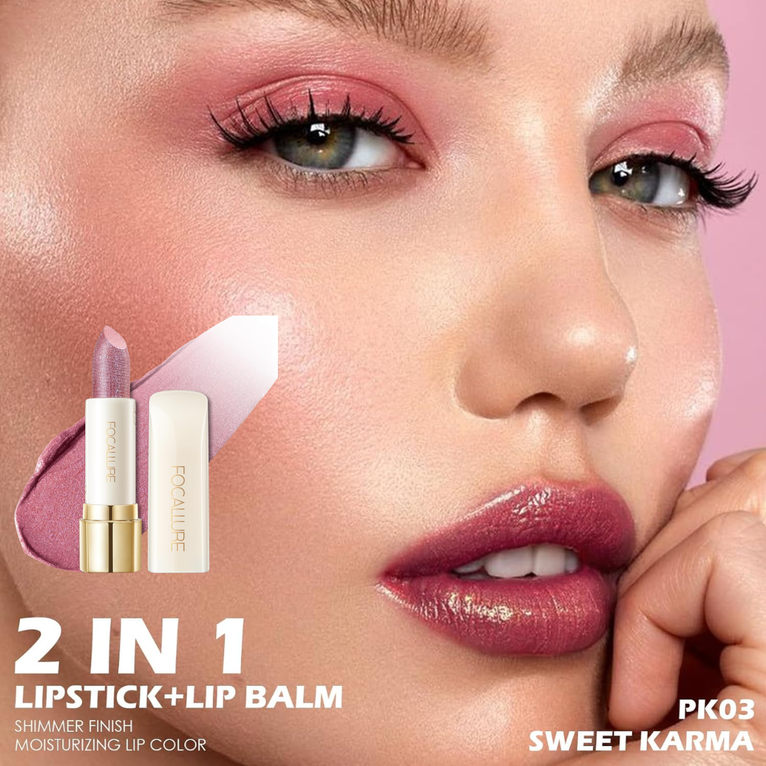 FOCALLURE Sparkle Lipstick Pack of 3 | Multi-Purpose Lipstick, Eyeshadow & Highlighter with Hydrating Shimmer Finish