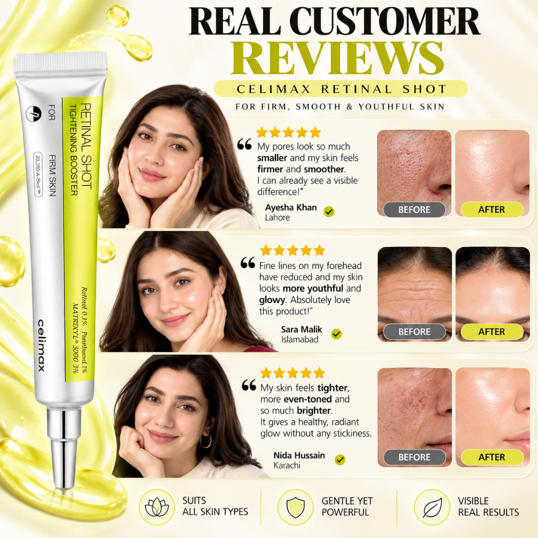 Imported Celimax Retinal Shot Tightening Booster – For Fine Lines, Wrinkles, Enlarged Pores, Uneven Skin Texture, Dullness & Sagging Skin (100% Original Quality)